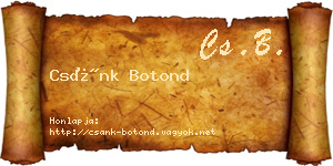 Csánk Botond névjegykártya